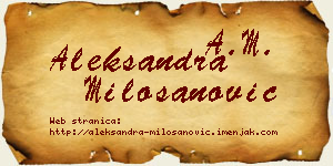 Aleksandra Milošanović vizit kartica